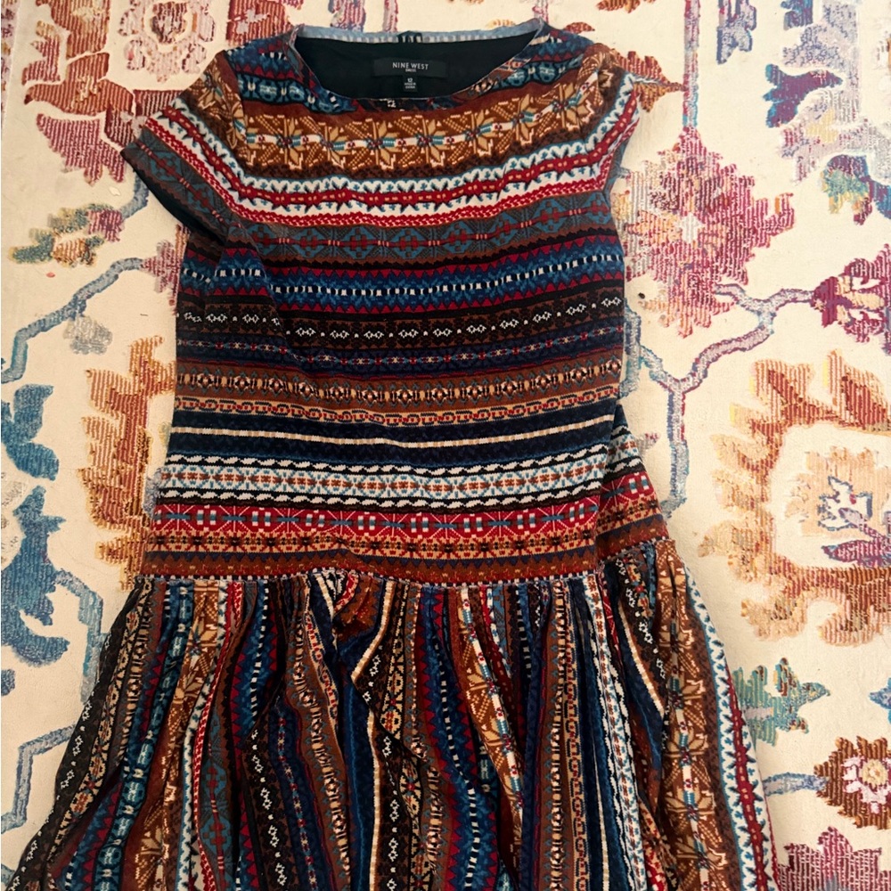 Nine West Multicolor Patterned Midi Dress